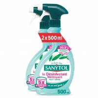 Lot de 2 Désinfectant Nettoyant Multi-Usages Sanytol - Parfum Eucalyptus, 500 ml (via Prévoyez & Économisez) à 2.21 €
