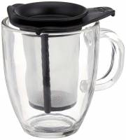 Mug Infuseur Individuel en Verre Trempé - Filtre Nylon - 35 cl - Noir à 8.95 €