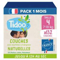 TIDOO - Couches Taille 4 7-18 kg - Couches Bébé écologiques à 24.87 €