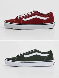 1 Paire de Basket Basses Vans Filmore Decon - Plusieurs Tailles, Rouge Foncé ou Vert Foncé à 29 €