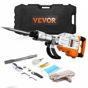 VEVOR Marteau-piqueur de démolition 3500 W, 60 joules - avec 2 Burins Remplaçables Poignée Rotative 360° Anti-Vibration à 137.9 €
