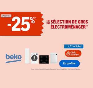 [Carte Fidélité] 25% de remise immédiate sur une sélection Gros Electroménager Beko à 0 €