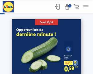 [Lidl+] Concombre (l’unité) à 0.59 €