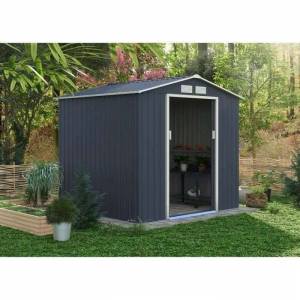 Abri de jardin Archer B en métal 4,07 m² - 213 x 191 x 195 cm, MARS, Kit d'ancrage inclus, 2 portes coulissantes, Gris à 219.99 €