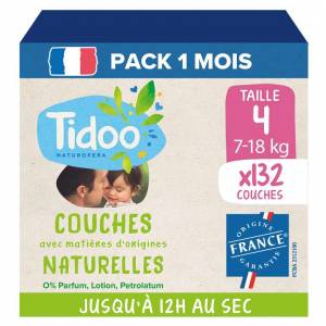 TIDOO - Couches Taille 4 7-18 kg - Couches Bébé écologiques à 24.87 €