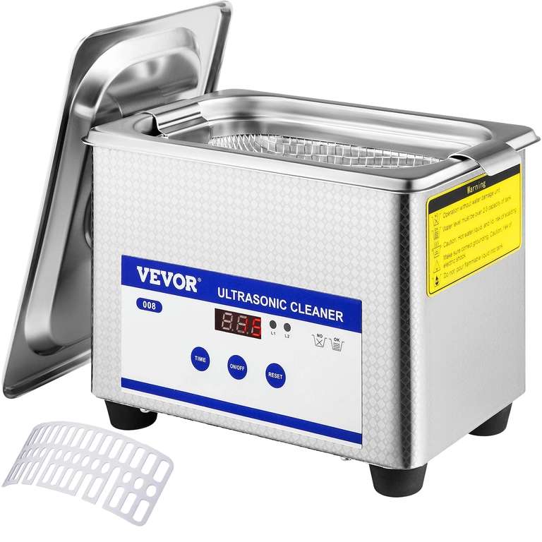 Nettoyeur à Ultrasons Vevor - Acier Inox, 0,8 L, 35W, Affichage LED à 18.59 €