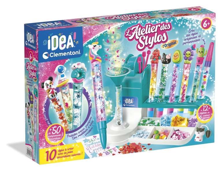 Kit Créatif DIY Clementoni : L’Atelier des Stylos 10 Stylos à Personnaliser, Plus de 50 Accessoires, enfant 6+ (via 7.56€ de fidélité) à 11.34 €