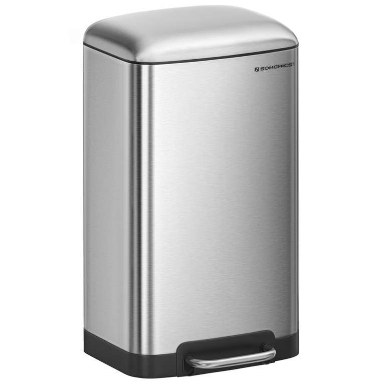 Poubelle à Pédale Songmics LTB01L - 30 Litres avec sceau intérieur couleur argent à 35.99 €