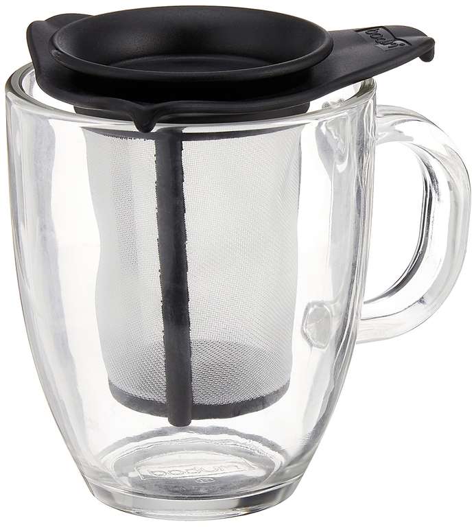Mug Infuseur Individuel en Verre Trempé - Filtre Nylon - 35 cl - Noir à 8.95 €