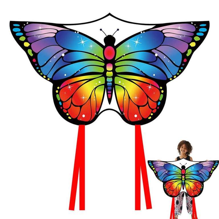 Grand Cerf-volant Papillon - Facile à Faire Voler, 100m de fil à 1.99 €