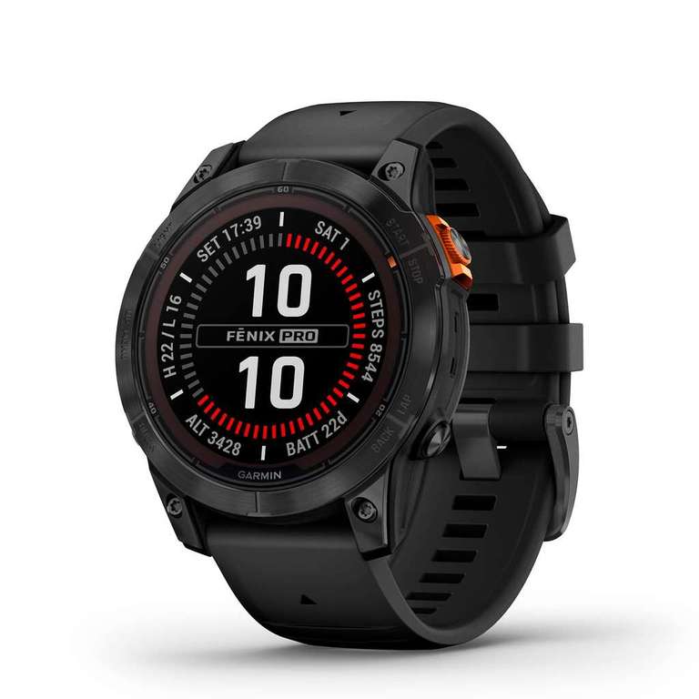 Montre GPS Garmin Fenix 7 Pro Solar - Noir, Gris carbone à 452.21 €