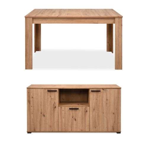 LOT BUFFET + TABLE PANAMA Imitation chêne à 173.99 €
