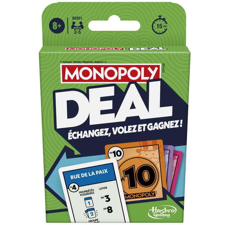 Jeu de Cartes Monopoly Deal (via 1.50€ en Tickets E.Leclerc ) à 4.49 €