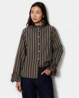 Chemise rayée avec col et manches volantés à 14.99 €