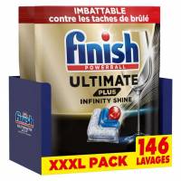 Finish Ultimate Plus Infinity Shine Pastilles Lave-Vaisselle, Propreté Intense & Brillance Étincelante, 146 Capsules à 26.99 €