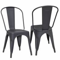 Lot de 2 Chaises de Salle à Manger en métal - Style Industriel, empilable, avec Dossier (Vendeur Tiers) à 39.95 €