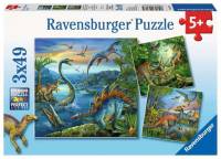 Puzzle Dinosaure Ravensburger - 3x49 pièces, La Fascination des Dinosaures à 3.85 €