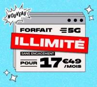 Forfait NRJ Mobile Appels/SMS/MMS illimités - Internet illimitée Data 5G + 42 Go en UE/DOM (sans engagement) à 17.49 €