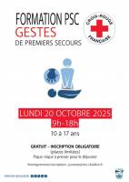 Formation Premier Secours Citoyen (PSC) gratuite pour les jeunes de 10 à 17 ans - Viry-Châtillon (91) à 0 €