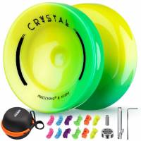 Yo-yo en cristal réactif professionnel K2 + 12 cordes + étui - Jaune Vert (Vendeur tiers) à 9.99 €