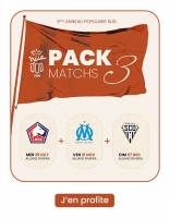 Pack 3 Matchs OGC NICE : OM, Marseille + Lille + Angers (Cat. 4 - Adulte 55€ / Enfant 27€) - E-Billet (ogcnice.com) à 55 €