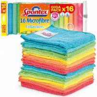 Lot de 16 Chiffons de nettoyage microfibre Spontex à 6.99 €