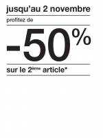 50% sur le second article (Pulls & gillets) à 0 €