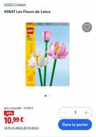 Legos fleurs à -26% chez Lidl. Livraison à 1.99€ en locker à 10.99 €