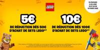 5€ de réduction dès 50€ d'achat & 10€ dès 100€ d'achats sur les Lego (hors exclusions) à 0 €