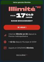 Forfait Illimité 5G NRJ Mobile à 17.49 €