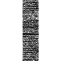 Tapis Oslo Shaggy Abstrait Style Moderne Noir - 80x30cm (Vendeur Tiers) à 23.7 €