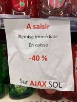 40% de réduction immediate sur les produirs AJAX au Intermarché St Martin d’Heres (38) à 0 €