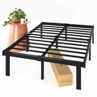 Lit Zinus Caleb - 140 x 190 cm - Structure 36 cm de Hauteur avec conteneur sous Le lit, Plateforme en métal, Pliable, Noir à 51 €