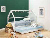 Lit Gigogne Cabane Hurra - 2 x 90 x 190 cm, Pin Blanc à 219.99 €