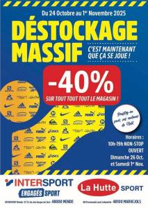 Intersport Mende -40% sur TOUT à 60 €