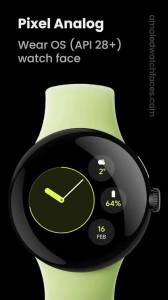 Cadran smartwatch Pixel Analog Watch Face gratuit sur Android (Dématérialisé - Wear OS) à 0 €