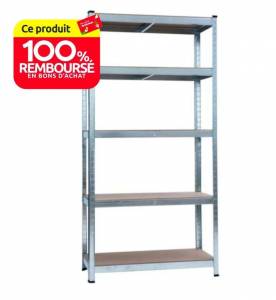 Etagère sur pieds Modulo-Storage bois/métal 5 plateaux 175kg 180x90x40cm à 19.95 €
