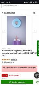 Plafonnier LED connecté, enceinte intégrée , bluetooth à 0 €