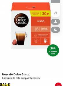 Nescafé Dolce Gusto Capsules de café Lungo intensité 6 à 5.37 €