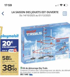 Starter Kit Playmobil Sky Trails 71969 (via 20€ de fidélité) à 38.9 €