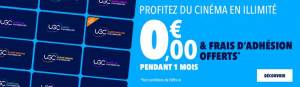 [UGC illimité] 1 mois + frais d'adhésion offerts (6 mois d'engagement) à 0 €