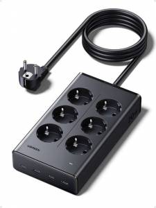 Multiprise parafoudre et surtension UGREEN 10-en-1 - 3680W, 6 Prise AC, 4 USB dont 1 USB-C PD 20W (Vendeur tiers, via coupon) à 23.99 €