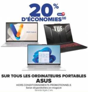 20% de remise fidélité sur tous les PC portables Asus à 0 €