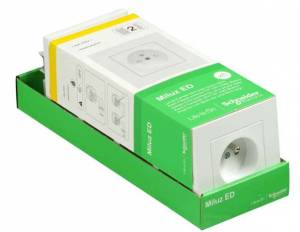 Lot de 5 Prises avec Terre Complet Miluz Schneider Electric Blanc à 14.36 €