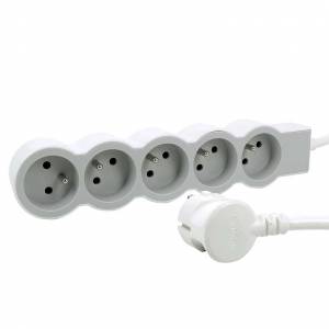 Rallonge Multiprise Legrand Extra-Plate - 5 Prises 2P+T Avec Terre, Cordon 1.5m Blanc Et Gris Clair, 1 Prise À 90° Pour Chargeur Volumineux à 11.17 €