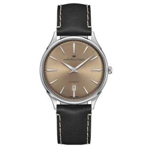 Montre Hamilton Jazzmaster Thinline automatique cadran bronze bracelet cuir noir 40 mm à 630 €