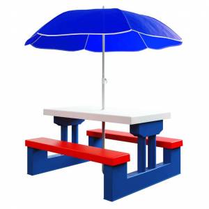 Salon de Jardin pour Enfants SpielWerk - Table et Bancs avec Parasol à 47.99 €