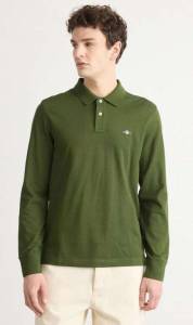 Polo manches longues Gant Shield Rugger Country Green - Du S au 5XL à 49.95 €