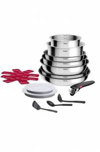 Batterie de cuisine 15 pièces Tefal Ingenio Cook Eat x15 Inox à 99.99 €