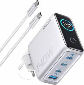 Chargeur USB C Anker Zolo 140 W, Adaptateur 4 Ports (couleur au choix) à 73.99 €